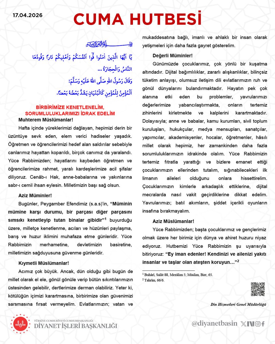 T.C. Diyanet İşleri Başkanlığı tweet media