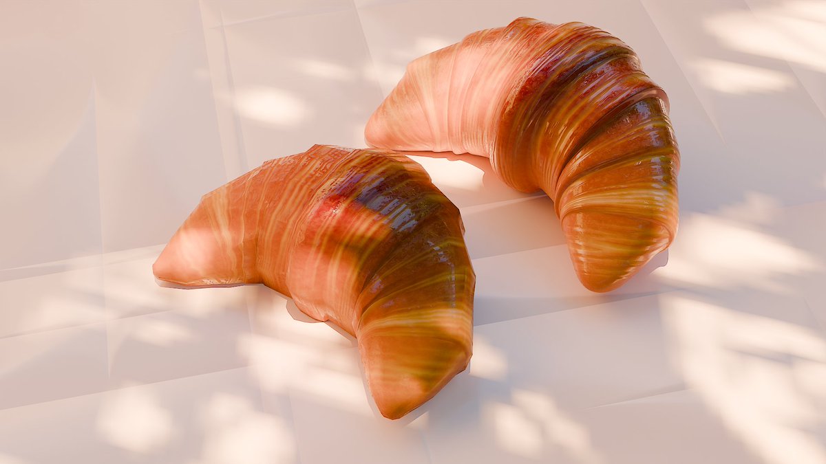 vtxAINT's tweet photo. croissant~~🥐🩵
Same texture, different polycount
#b3d #blender #3DCG https://t.co/C9cJDSCQcB