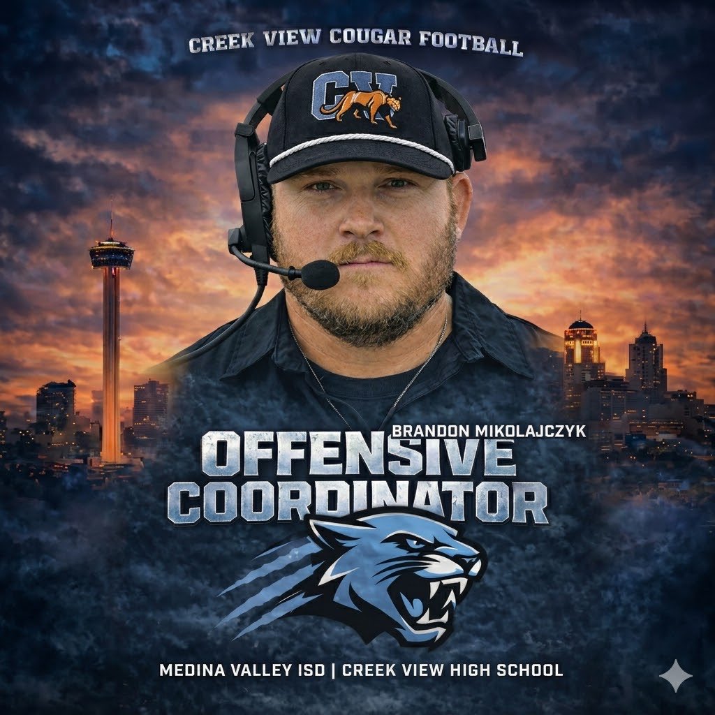 CVHSCougarFB's tweet image. Creek View is fired up to welcome @CoachBrandonMik as our new Offensive Coordinator!