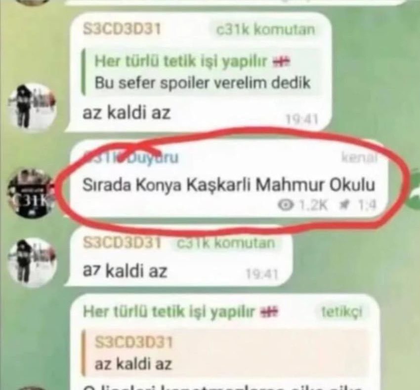 carsikonyacom's tweet photo. Ülke genelinde yapılan hain saldırıları ŞİDDETLE kınıyoruz.Telegram kanallarından ismi zikredilen okulların civarlarındayız.Hainlere ve provakatörlere açık çağrımızdır.Bilmenizi isteriz ki biz buralardayız.
YÜREĞİ YETEN VARSA GELSİİN !!! https://t.co/w46qWmzNqE