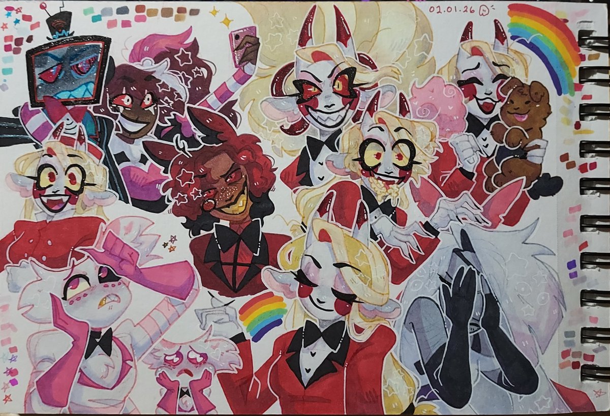 lemonyghost's tweet image. Some pilot redraws from a few months ago :]c

#hazbinhotel #charliemorningstar #alastor #velvette #angeldust #vox #vaggi