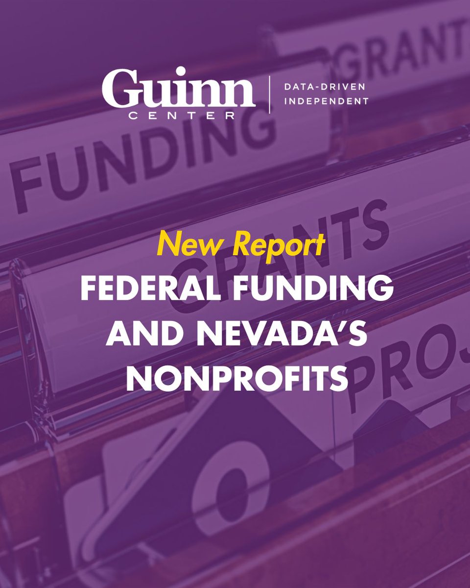 GuinnCenter's tweet photo. Where do federal funds go once they leave the state agencies—and how much goes to Nevada nonprofits? 

Our latest report offers a detailed data story of how federal dollars reach nonprofits to be translated into services that strengthen communities statewide. https://t.co/OPfkQ8r5bc