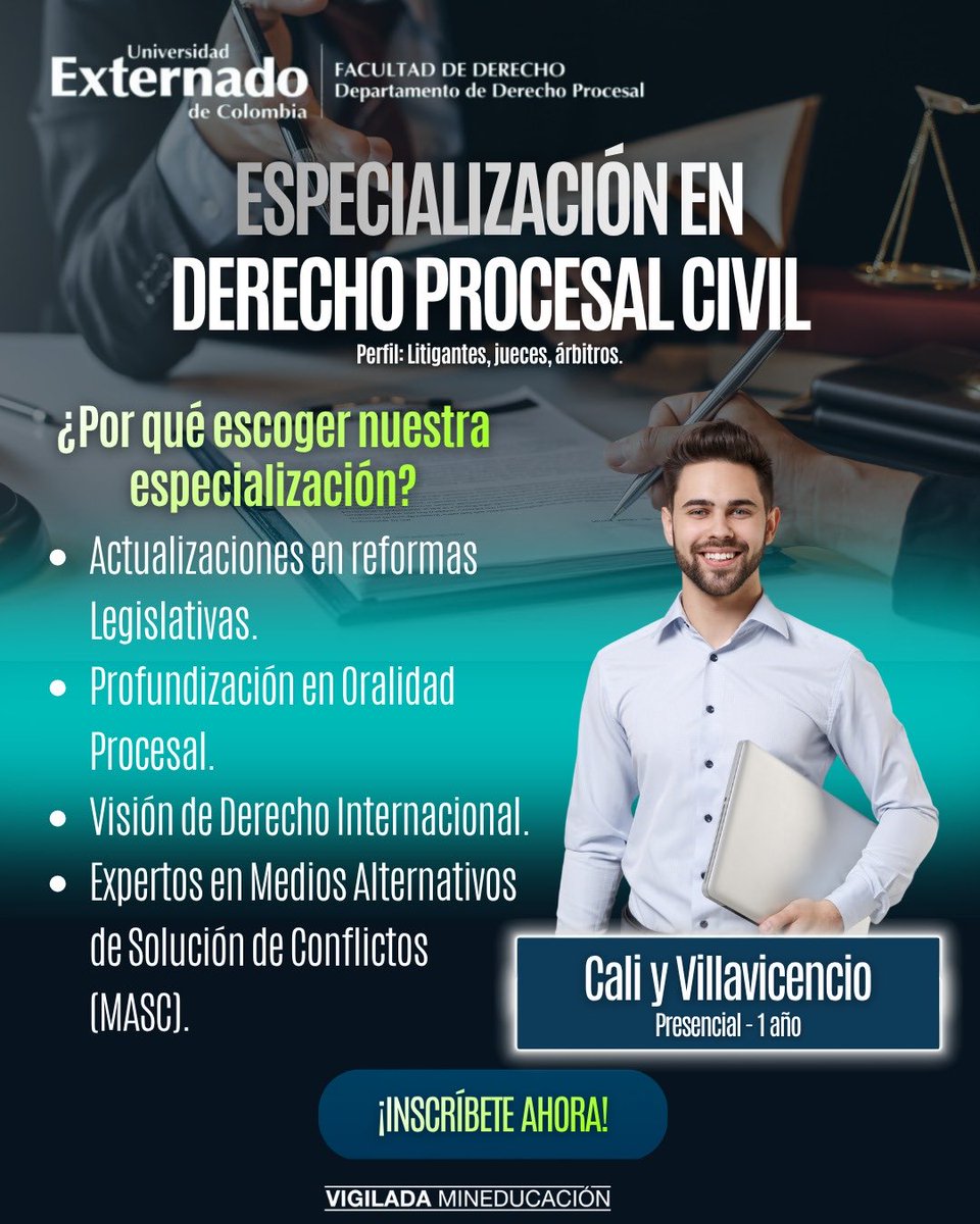 Departamento Derecho Procesal. U. Externado. tweet media