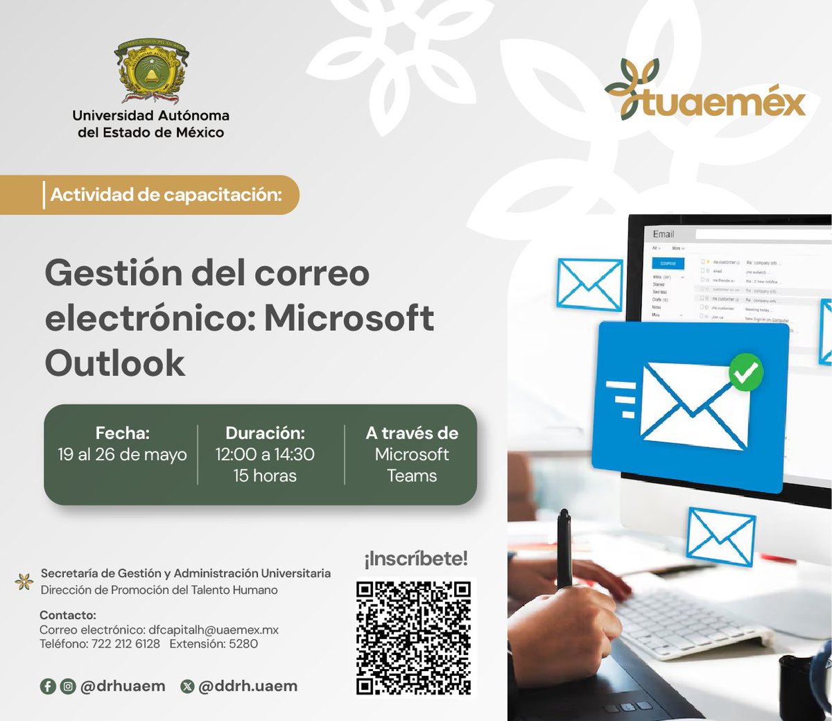 ddthuaemex's tweet photo. Domina tu bandeja de entrada
El correo electrónico es una herramienta clave en la comunicación institucional. Aprende a gestionarlo de manera eficiente con nuestra Capacitación en Microsoft Outlook.
* Inscríbete aquí: https://t.co/bmpOM8sMq9

#tuaemexdpthtuaemexsgau
#tuaemexdpth https://t.co/UySq8tBHLT