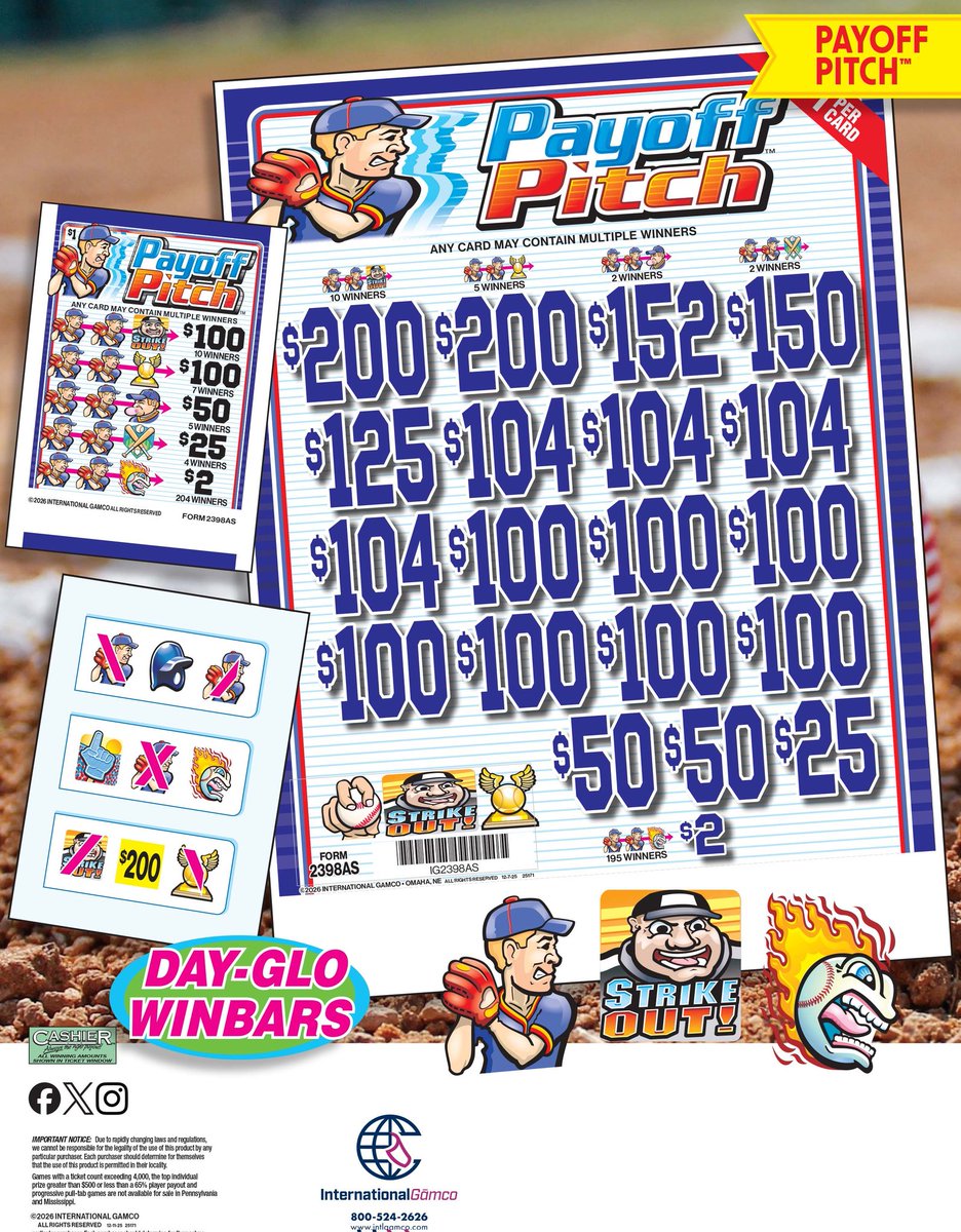 GamcoPulltabs's tweet photo. Here's the pitch!
PAYOFF PITCH
Play pulltabs for the win. https://t.co/lZhxl8irqm