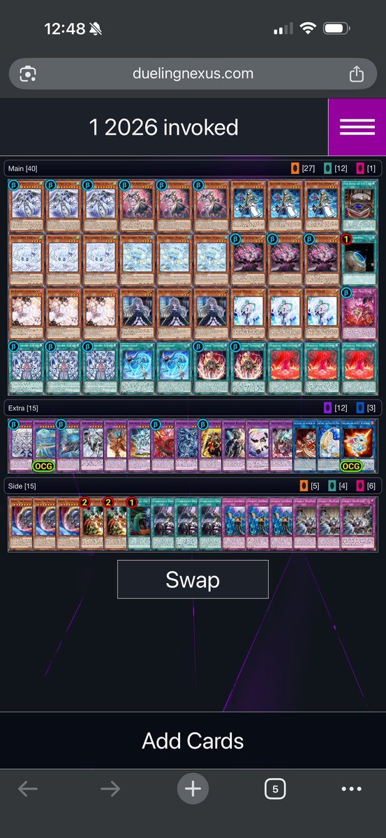 Flinchwave__'s tweet photo. NEW COMBO #yugioh #Invoked 

Invoked 2 card combo (Spirit sword Aiwass + Magical Meltdown/Aleister/terraforming) + 1 discard (any card)

1 sided macro cosmos, 1 Omni negate, Caligula floodgate, board wipe + effect protection

Decklist - no spenta or Crowley, budget friendly https://t.co/DHcXVeepCz