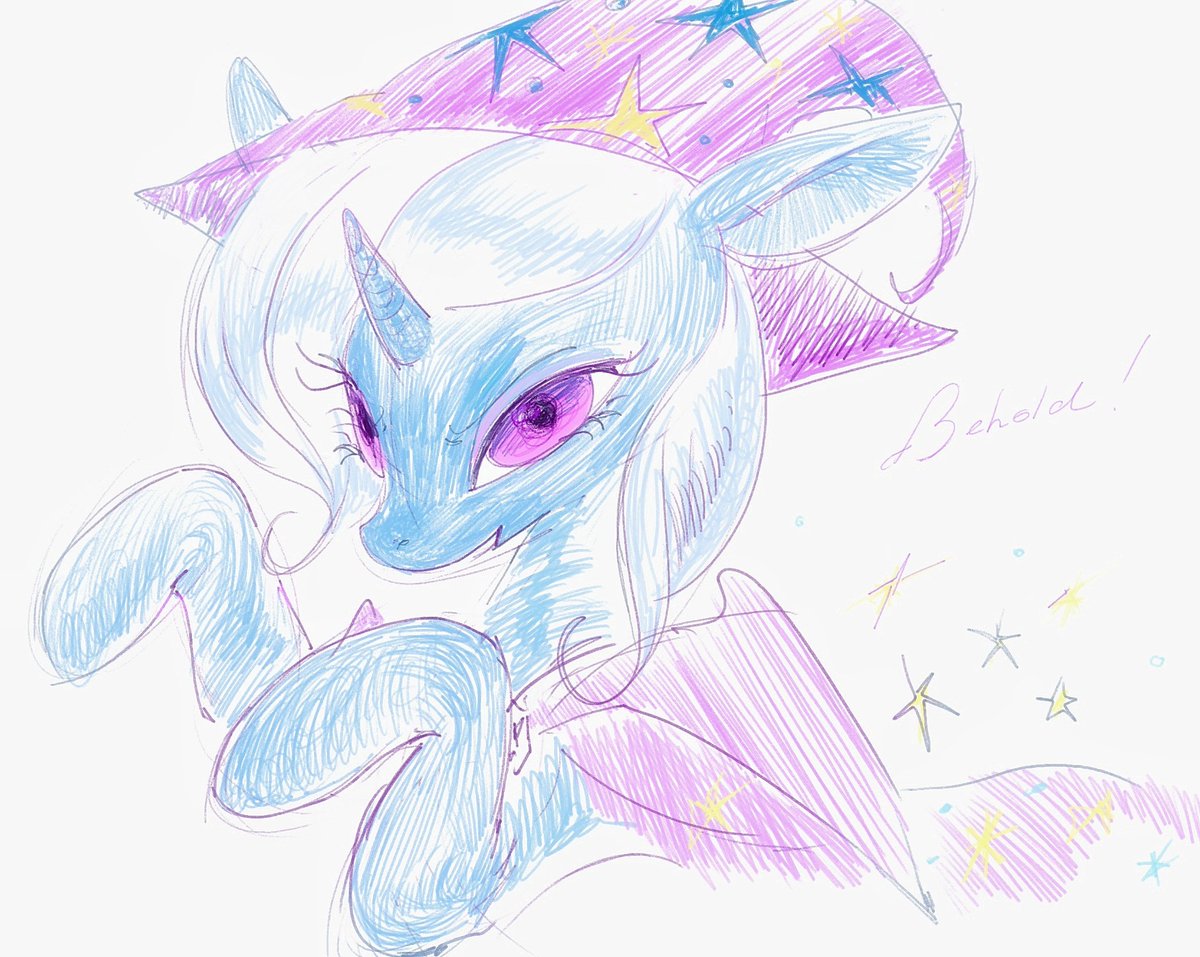 goodbyerepurika's tweet photo. quick sketch of great and powerful #trixie https://t.co/1tseDz5z37