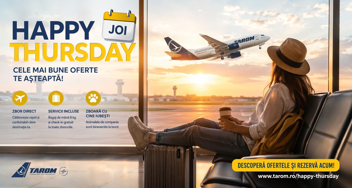 ValentinD's tweet photo. 👉 Ori rezervi azi, ori mai inventezi o scuză.
  Tu ce alegi? ✈️  https://t.co/6qFLeAmehn https://t.co/EVm5wZCl3F