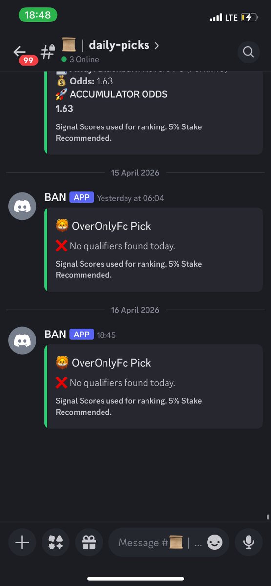 Vaultium_nft's tweet photo. OverOnlyFc daily scan update (Thursday).

We scanned today’s matches
and rejected all of them.

Form wasn’t strong enough.

Good systems say no. https://t.co/qU69lmbcH7