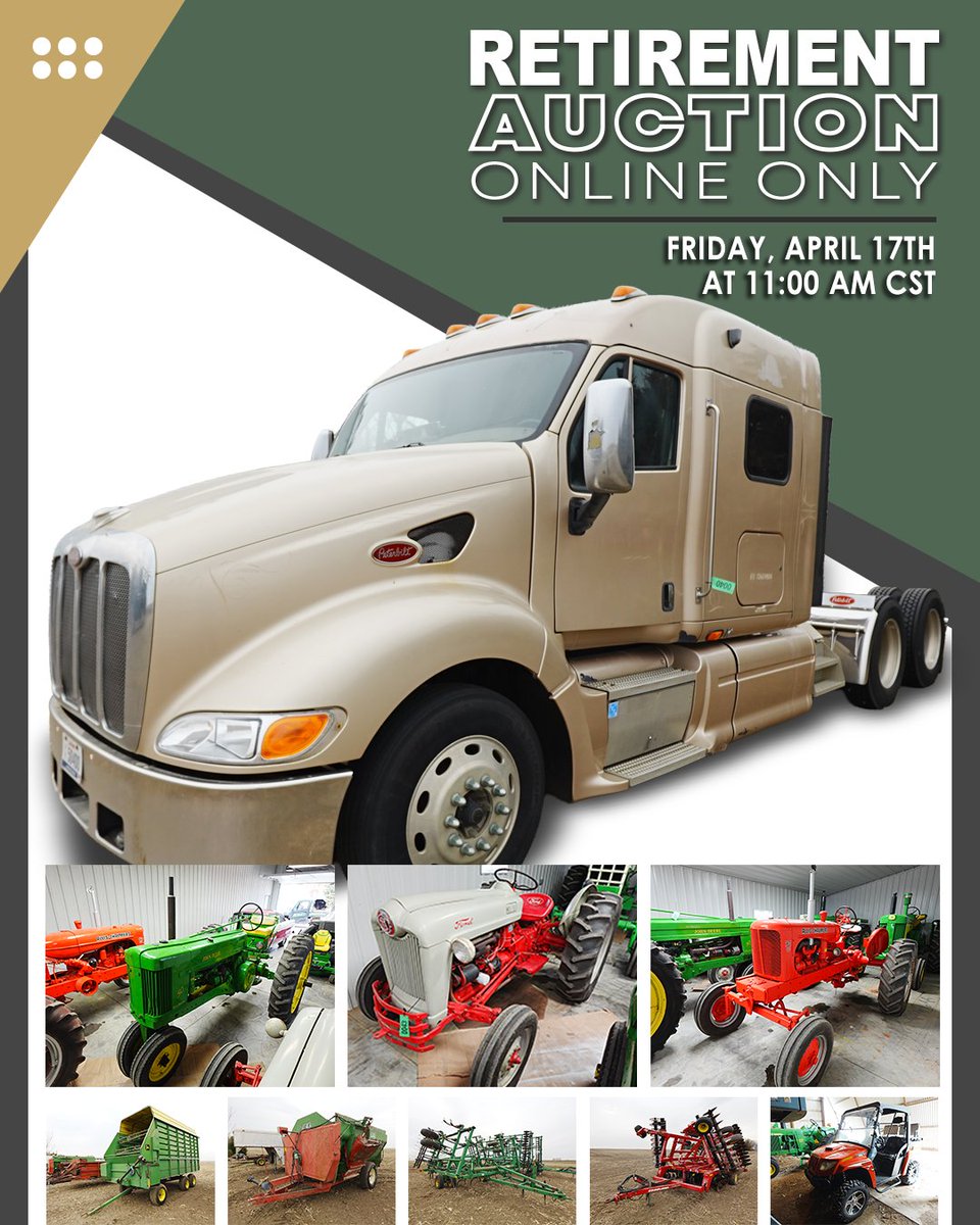 wiemanauction's tweet image. Tomorrow's Auction Day!  
Retirement Auction - Online Only
🗓️Fri, April 17th @ 11AM  

📍40067 277th Street Delmont, SD
Bid Now! wiemanauction.com/auction-info.p… 

#vintagetractors #tractors #johndeere #johndeeregreen #allischalmers #fordtractor #classictractor #utv #vehicles