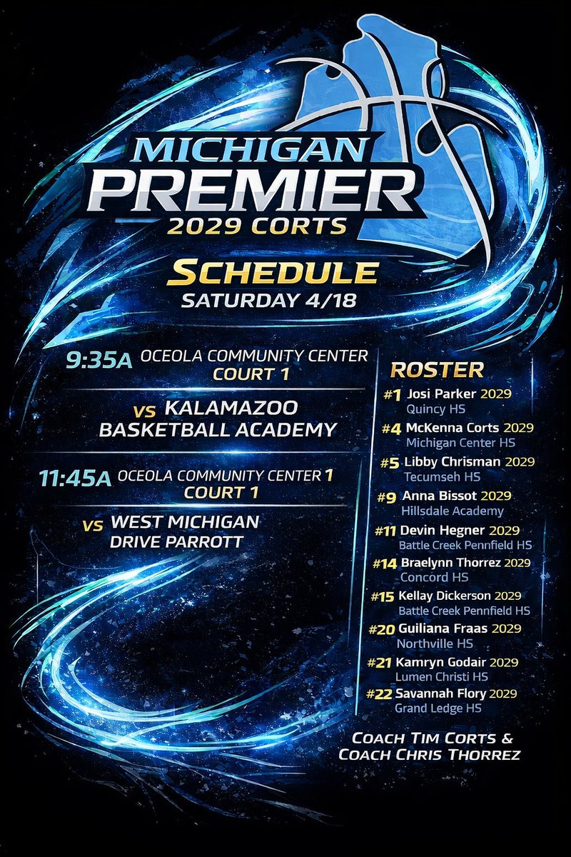 MIpremierbball's tweet photo. Our Battle In The Mitten Schedules! Coaches 📲 https://t.co/As0zndf8dh