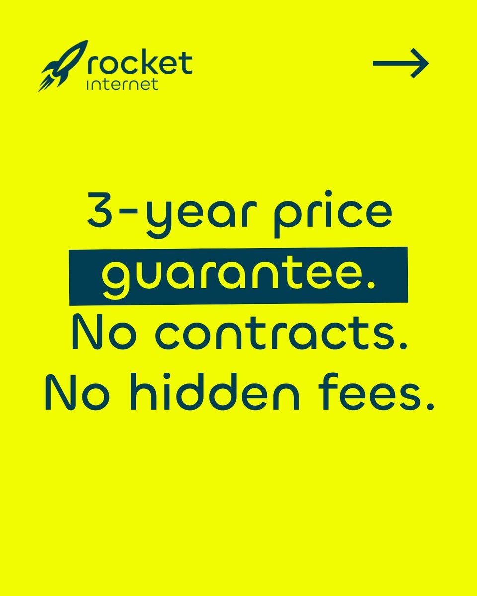 _RocketInternet's tweet photo. 600 Mbps for $9.99/mo.
1 Gig for $19.99/mo.

No contracts. No surprises.
Just fast, reliable internet.

Check your address ➜ https://t.co/lI2Qb8TaKw

#RocketInternet #HomeInternet #StayConnected https://t.co/14c5vFPppD