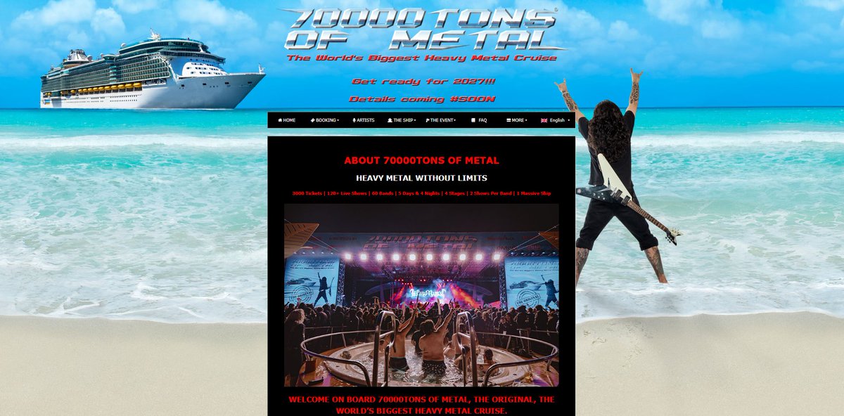 70000tons's tweet image. WEBSITE UPDATE!

Thinking about joining us for the first time? Our new ABOUT US page is now live -- your direct introduction to what defines #70000TONS OF METAL, The Original, The World’s Biggest Heavy #MetalCruise.

We can't wait to meet you #SOON!

70000tons.com/about-us
