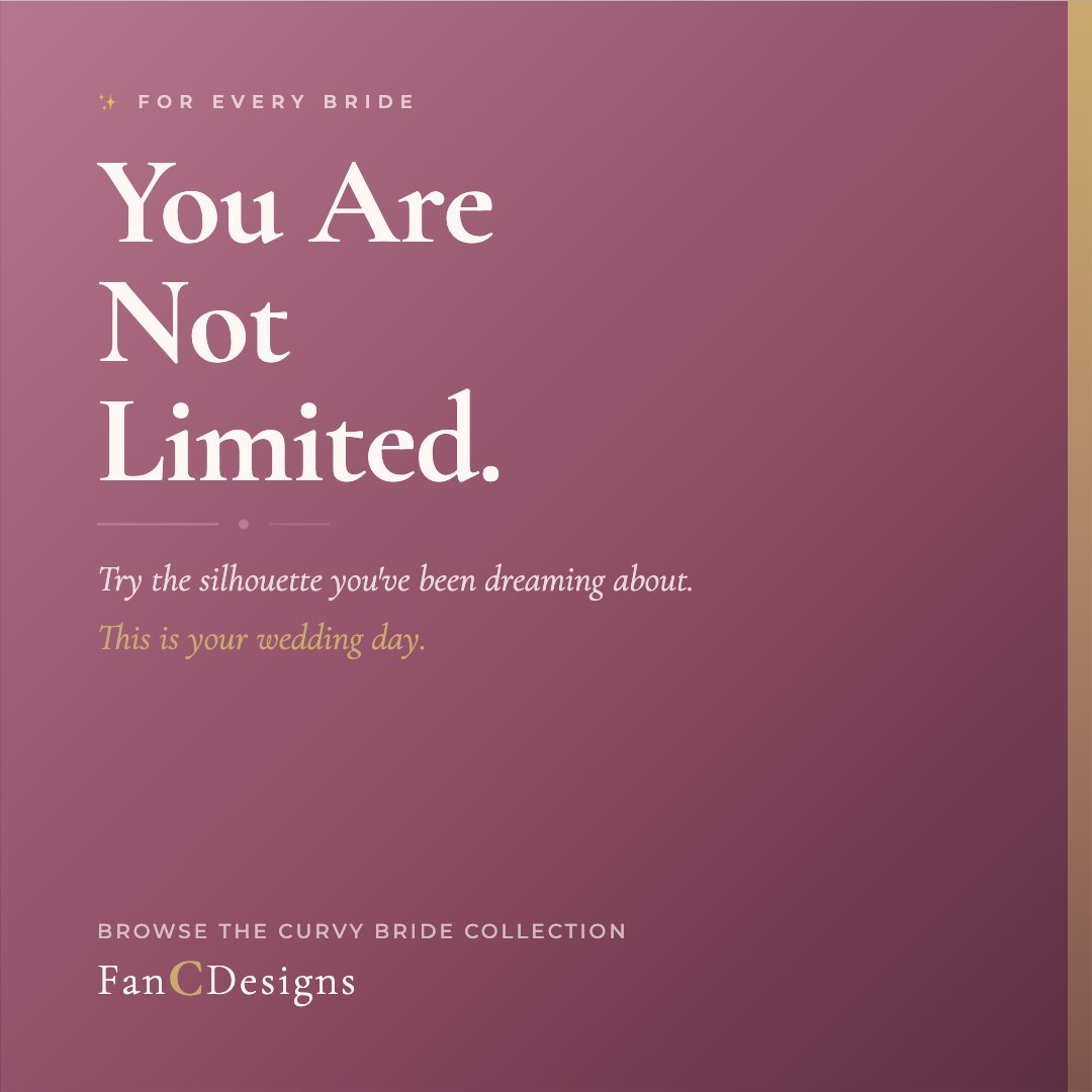 FanCDesigns's tweet image. This season, we want every bride to hear this loud and clear: You are not limited. 💪

🌸 Browse our Curvy Bride Collection at monkeylink.co/277c70

#FanCDesigns #CurvyBride #BodyPositive #PlusSizeBride #AllBridesAreBeautiful #WeddingDress