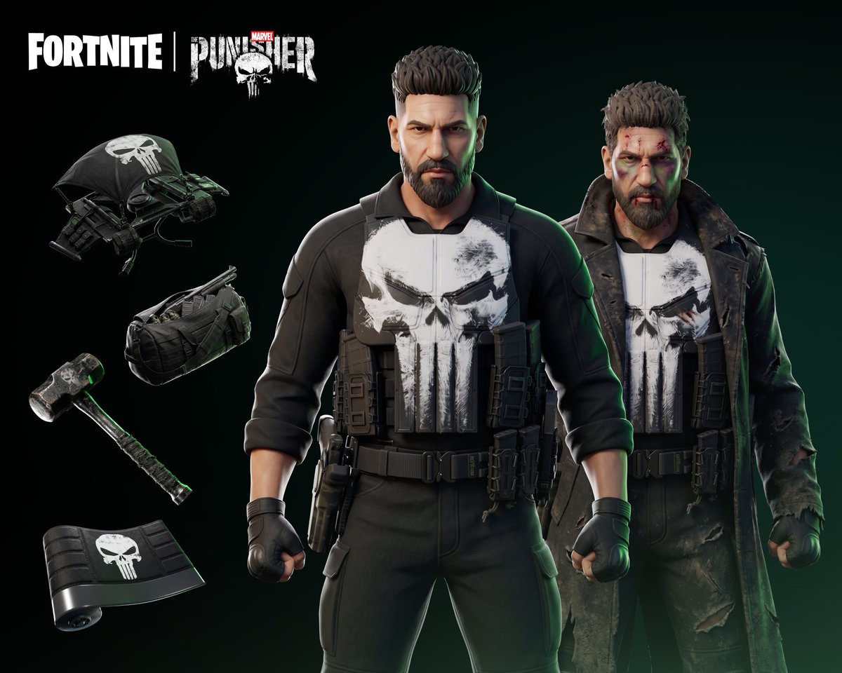 <a href="/Fortnite/">Fortnite</a> <a href="/Marvel/">Marvel Entertainment</a> <a href="/ThePunisher/">The Punisher</a> <a href="/jonnybernthal/">Jon Bernthal</a> <a href="/imtonaa/">Tonatiuh Hernández</a> 

Need Punisher in Fortnite!!!!!