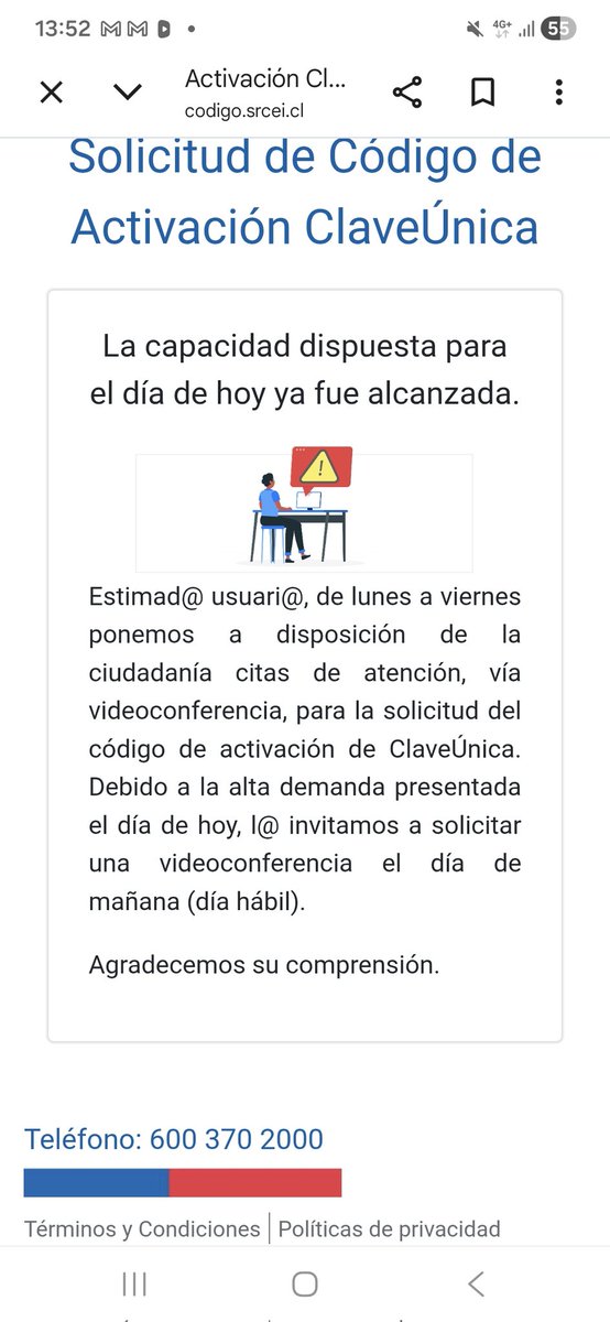 anuch7's tweet photo. @RegCivil_Chile  mas de un mes  y es imposible tomar hora ! mi hija adolescente que cumplió 18 tratando de sacar su clave única y siempre es lo mismo ESTAN VENDIENDO NUEVAMENTE LAS HORAS ? https://t.co/9k3nZRB7HR