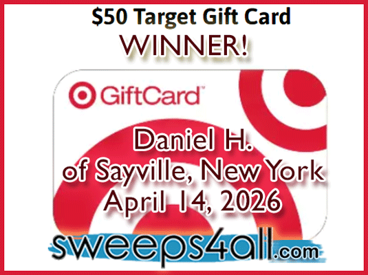 SweepsForAll's tweet photo. Congrats to $50 Target Gift Card #Winner, Daniel H. of Sayville, New York!🎯🏆

🆓Enter to #win up to $888,888.88 totally free!
🎁Give Yourself the Gift of FREE ENTRIES Today! 
👉https://t.co/SlRO3OwYuD https://t.co/g9gaQFyIQo