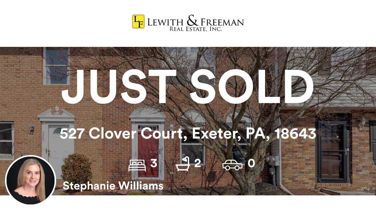 🛌 3 🛀 2
📍 527 Clover Court, Exeter, PA, 18643

Our agent’s latest sale on RateMyAgent
(PA) RS342241
rma.reviews/wa66npuutbsg

...
#ratemyagent #realestate