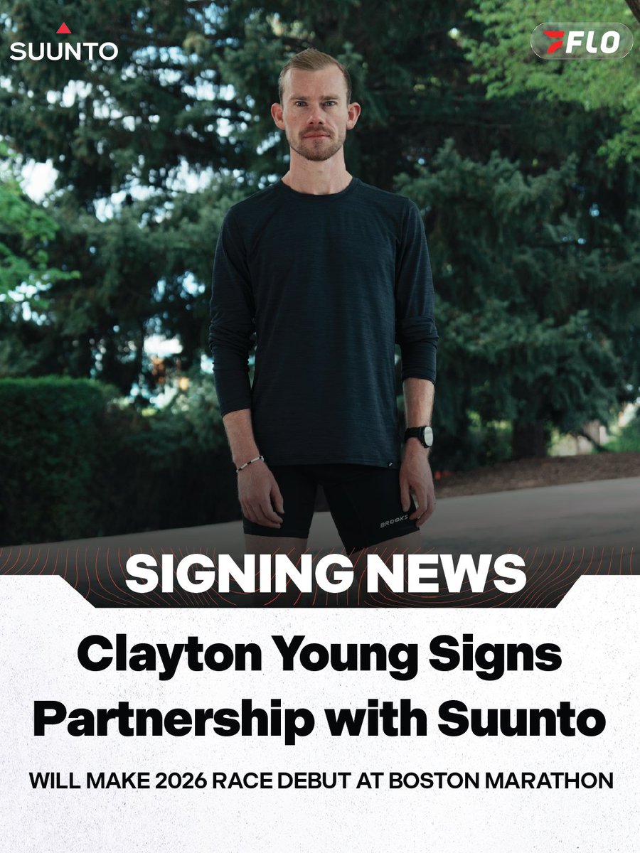 FloTrack's tweet image. Watch ⏱️ your back, Clayton Young, partners with Suunto💥

Young will return to the Boston Marathon after a 7th-place finish in 2025 and 2023. In 2025, he set a PR over the distance in 2:07.04.

#BostonMarathon