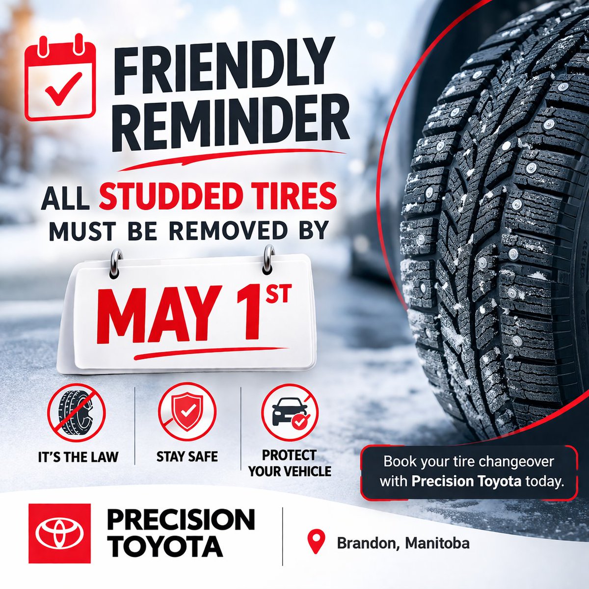 PrecisionToyBdn's tweet image. It’s that time of year… checks calendar… yup. Regardless of the moody weather lately, summer IS coming! ☀️
Book your maintenance and tire swap today! 
 
📍404 18th St N
📞 204.725.0508 
🌍 precisiontoyota.ca/service/appoin…

#westmandealership #brandonmb #precisiontoyotabrandon