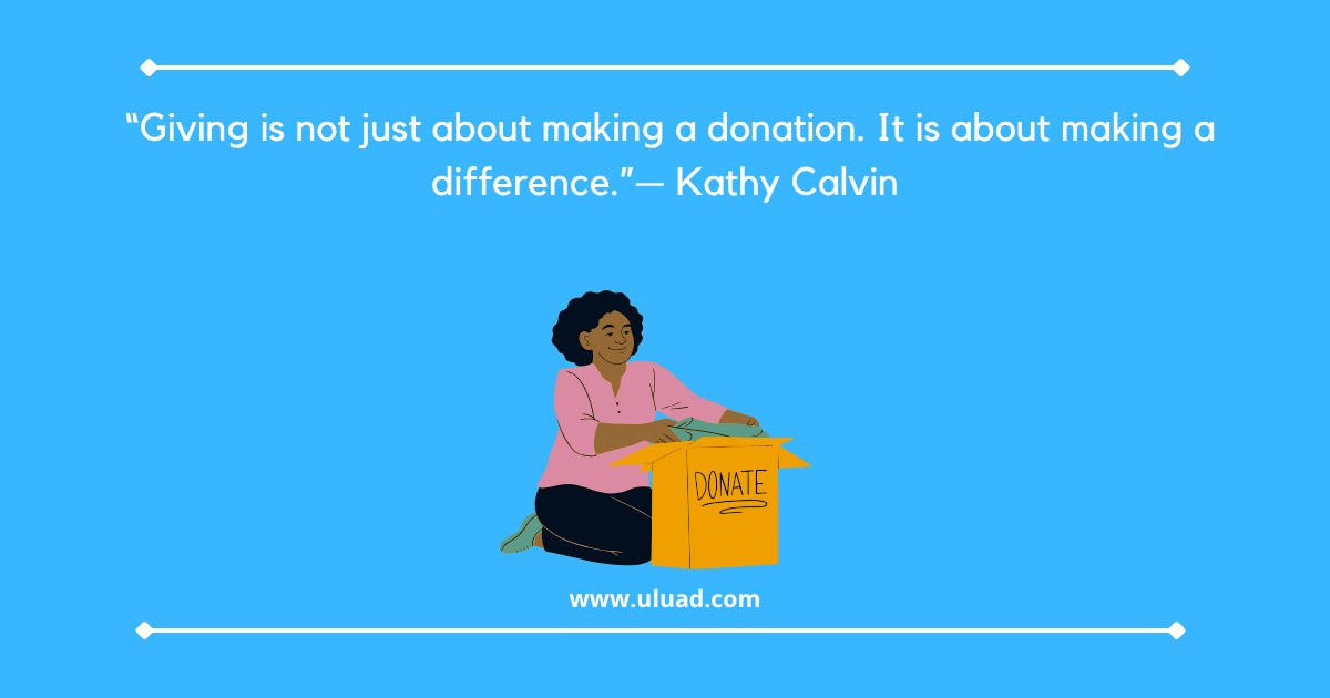 UluadM's tweet image. “Giving is not just about making a donation. It is about making a difference.”— Kathy Calvin
#quotes
#DoGood
#nonprofitorganization