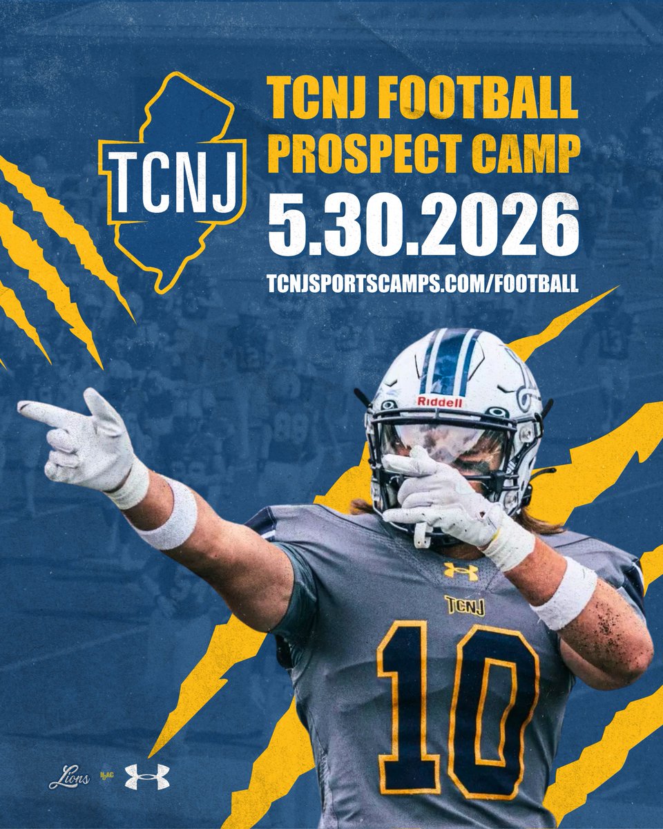 TCNJfootball's tweet image. Registration is open for our Prospect Camp on May 30th!

tcnjsportscamps.com/football/

#LionPride 🦁