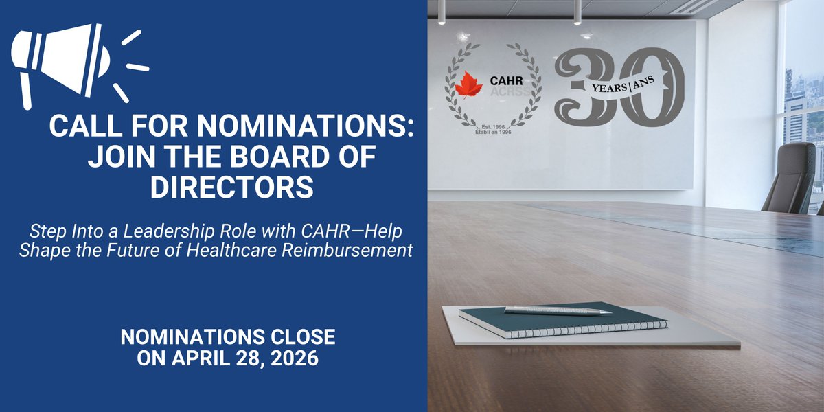 CAHR: Canadian Assoc. for Healthcare Reimbursement tweet media