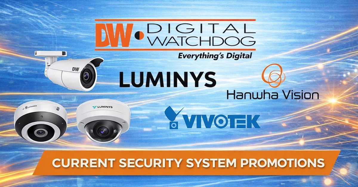 cctvnet's tweet photo. Current partners' promos are now available.

Take advantage of special pricing on trusted brands like @HanwhaVision, @LuminysCorp, @vivotekusa and @Digital Watchdog® 

View all the promotions here: https://t.co/1i6WvwZ5Ji
 
If you’d like us help identifying the right solutions for your project or customers, feel free to reach out.