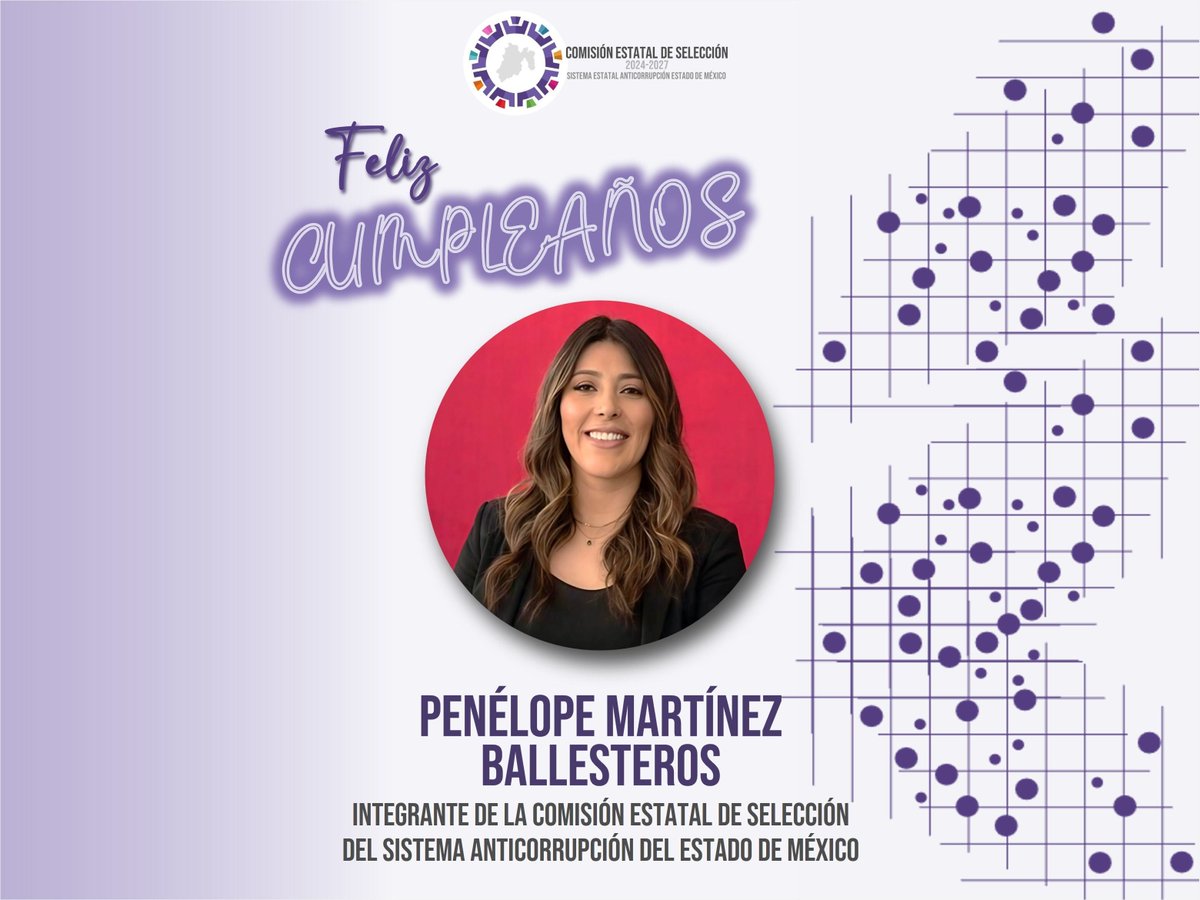 CESEdomex's tweet photo. Penélope, te enviamos con motivo de tu cumpleaños, una felicitación y te deseamos muchos días más como este. Con aprecio, tus compañeros y compañeras de la #CESEdomex. ¡Felicidades! https://t.co/yXBnknVve7