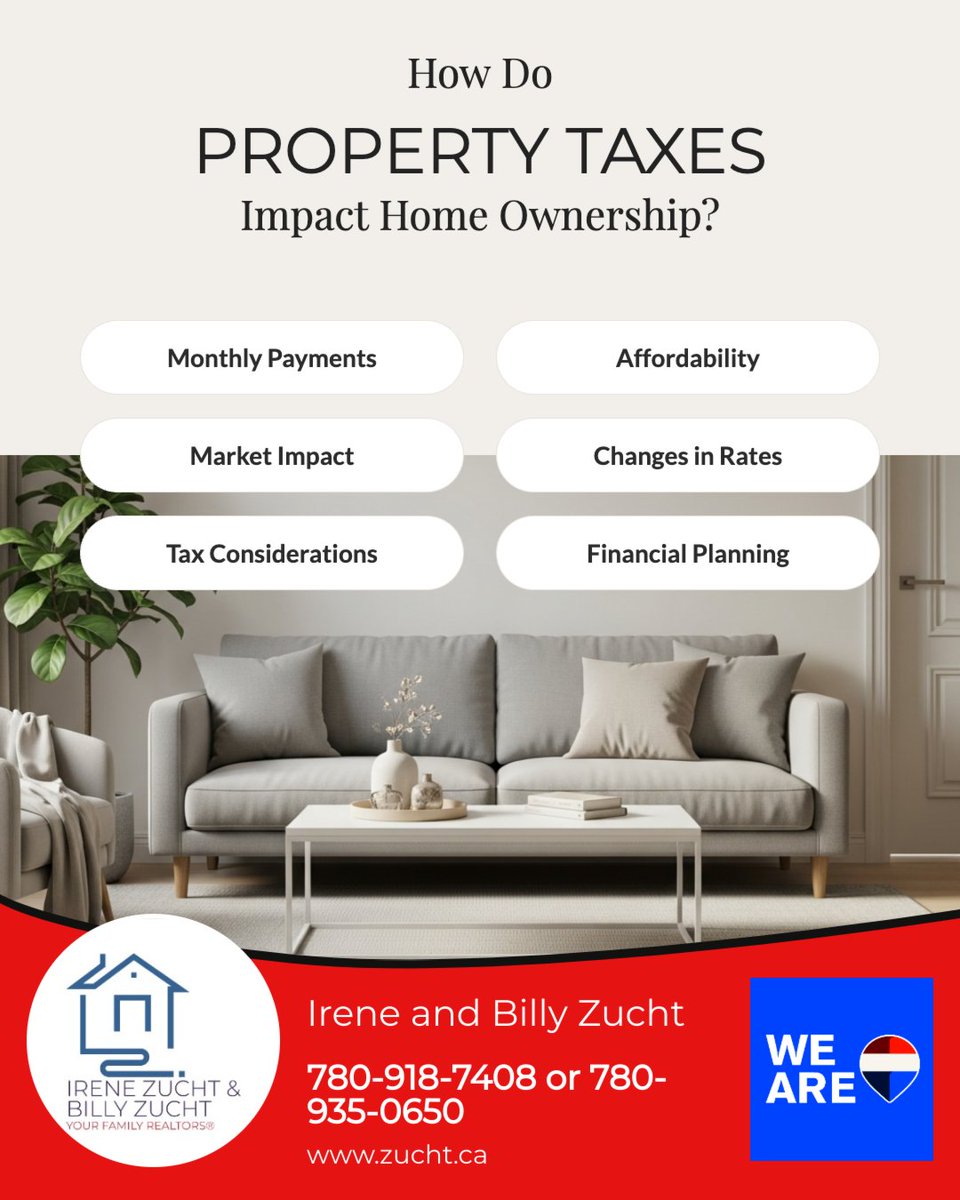 Bzucht's tweet image. Property taxes play a big role in homeownership. 🏡

They impact monthly payments, affordability, and even home values. Rates can change over time, but there may also be tax-deduction benefits.

Want help navigating it? Let’s connect! 💬

#fortsask #yegre #remaxelite