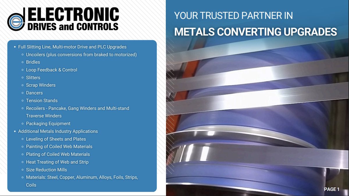 EDC_Drives's tweet photo. One recent metals project included:

• Converting an obsolete PLC5 system to a Siemens S7-1500 failsafe PLC
• Replacing 22  DC drives with Siemens S120 AC vector drives
• Modernizing HMI interfaces  ￼

See more metals converting upgrades here:
https://t.co/bsFZW3gPW7 https://t.co/olKfofPZLy
