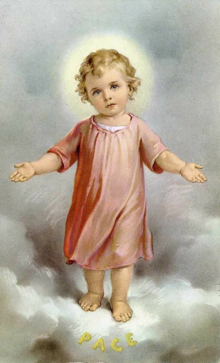 Divino niño Jesús, te agradecemos por la gracia que tuvimos de volver a despertar, de tener trabajo, de tener compañía, y de poder tener la gracia de tu bendición, permite que acompañemos con amor y bondad a los que se encuentran al lado nuestro, te amamos pequeño enorme 🩷🩵