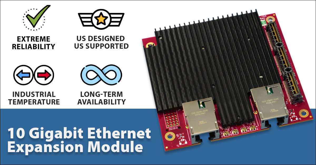 Add on 10 Gigabit Ethernet to your embedded system! This rugged expansion module, in PCIe/104 format, is perfect for defense, aerospace, security, and industrial applications. Download the datasheet to learn more! bit.ly/4cgAoug