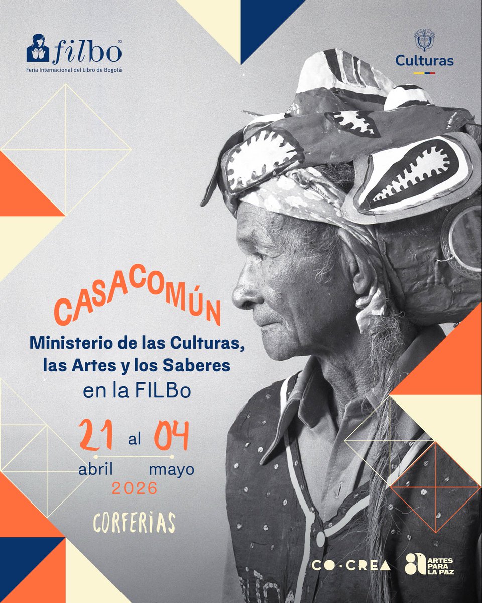 BibliotecaNalCo's tweet photo. 🛖 Bienvenidos y bienvenidas a esta, nuestra ‘Casa Común’ en la FILBo

El MinCulturas presenta una ruta y una cartografía viva de procesos culturales, lenguas, saberes y prácticas que se están tejiendo hoy en diferentes regiones.

‘Casa Común’ se destaca por una ruta a través de tres espacios en Corferias y una programación cultural de 270 eventos, entre charlas, talleres, lanzamientos de libros, conciertos y mucho más, que darán cuenta de la diversidad de miradas y expresiones artísticas de Colombia.

¡Vive la ruta del MinCulturas a partir del 21 de abril!