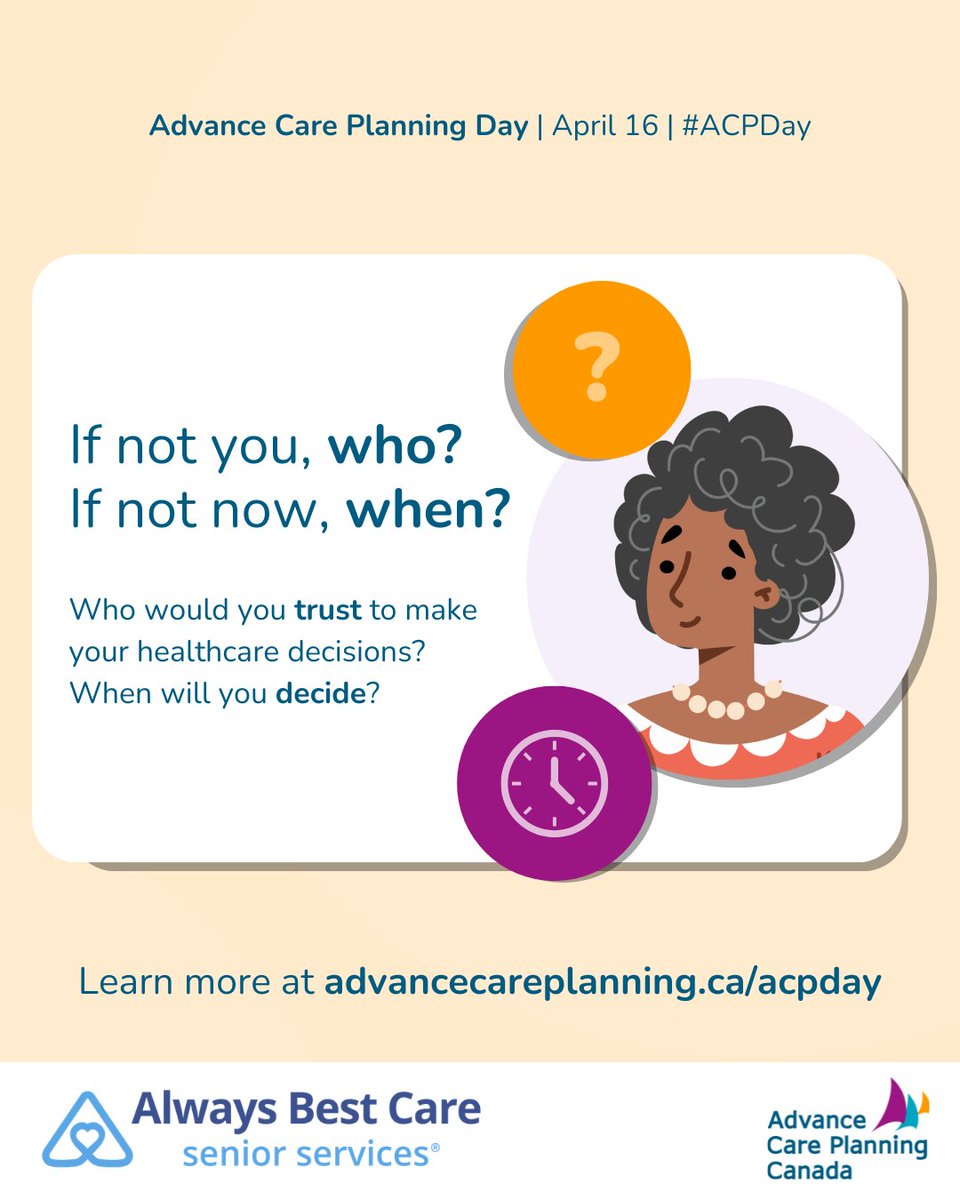 abcEdmontonAB's tweet photo. By documenting your preferences now, you ensure your voice is heard and your care aligns with your choices

#AdvanceCarePlanning #ACPDay #SeniorCare #HealthCareChoices #AlwaysBestCare #SeniorServices https://t.co/9D0gR56xlM