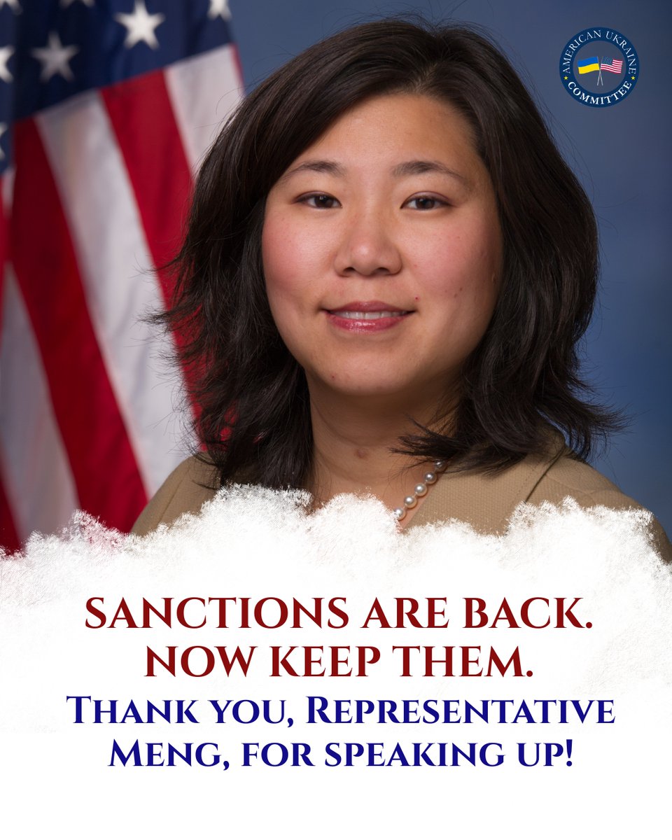 🛢️ The sanctions are back. 
And we have lawmakers like <a href="/RepGraceMeng/">Grace Meng</a> to thank for it.

Rep. Meng questioned the U.S. Ambassador to the UN on why sanctions on Russian oil were lifted in the first place — allowing Putin to pocket millions in revenue while his illegal war in Ukraine