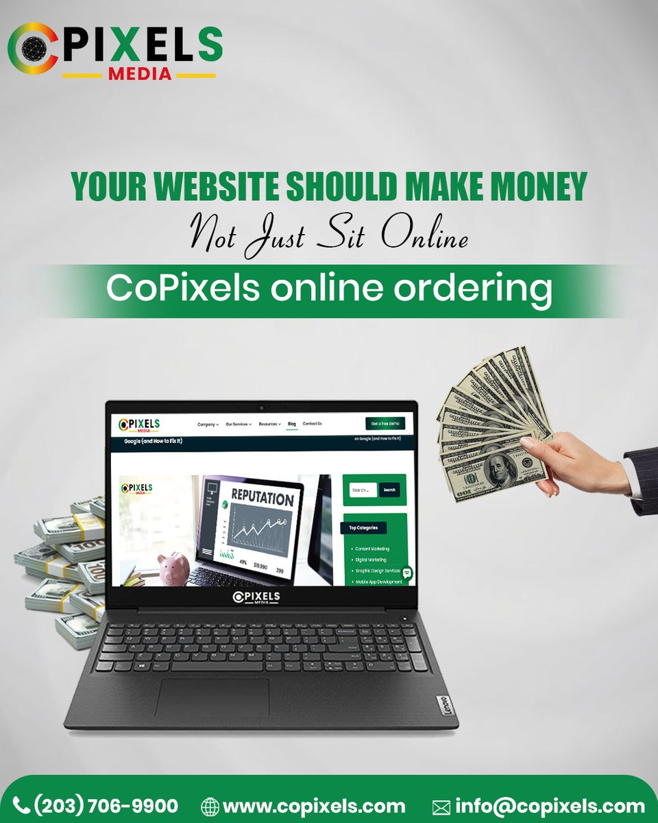 Copixelsmedia's tweet image. 💻 Your website should make money, not just sit online 💰

With CoPixels online ordering, turn your website into a powerful sales tool and grow your business faster.

Start selling smarter today.

📞 (203) 706-9900
🌐 copixels.com

#CoPixels #OnlineOrdering #Web