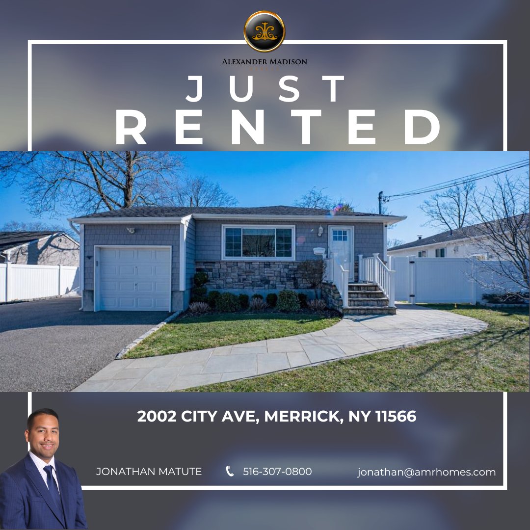 HomesAMR's tweet photo. 🏡 JUST RENTED in Merrick!

2002 City Ave rented fast—happy to help the landlord secure a great tenant! 🔑

👨‍💼 Jonathan Matute
📞 516-307-0800
📧 jonathan@amrhomes.com
🌐 https://t.co/79ZY3ltJle

#JustRented #MerrickNY #LandlordSuccess https://t.co/ocZGrSxkNY
