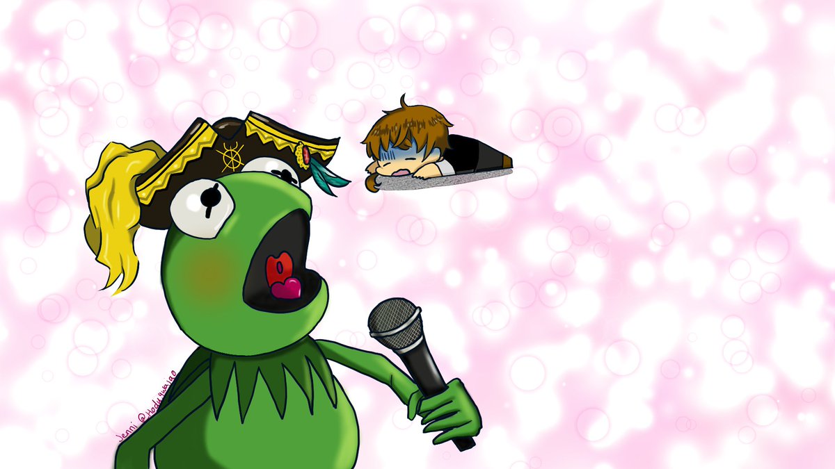 I can't stop thinking about the kermit voice from the karaoke 🐸 #galeGallery