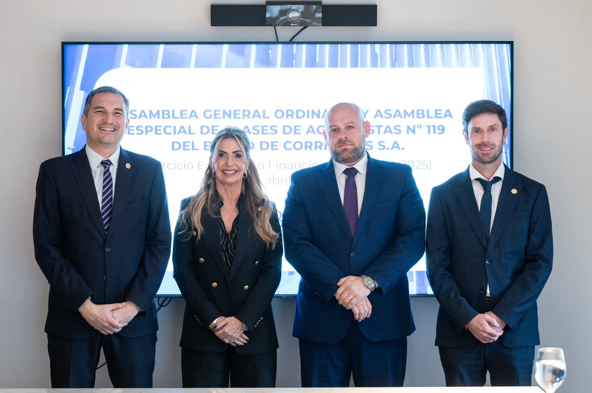 laurasprovierok's tweet photo. Celebramos la Asamblea General Ordinaria del @BancodeCtes reunidos junto a miembros del Directorio, accionistas y el ministro de Hacienda y Finanzas del @CorrientesGob, @GrachotHector.

Por unanimidad, se aprobó el balance del Ejercicio Económico Financiero del año 2025, así como la continuidad de las autoridades del Directorio y la Comisión Fiscalizadora.