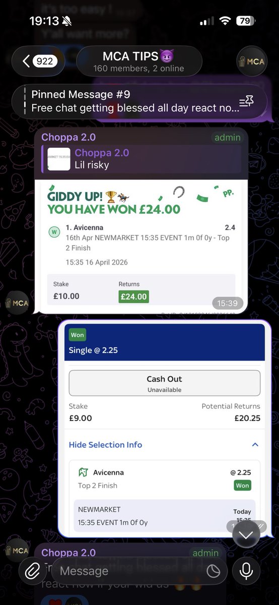 MCBets11's tweet photo. Free chat been booming today man come get involved! who wants two free days ??? join and message me 🤑✅

https://t.co/V6nT0dqIiN

#team #mca #football #soccer #nba #dogs #horses #wins #winning https://t.co/fGU5Imhh07