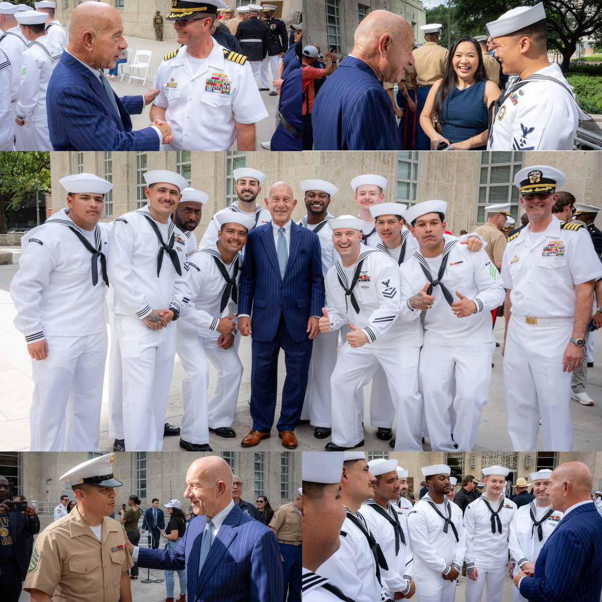 houmayor's tweet photo. Honored to host Fleet Week Houston at City Hall and welcome them to our great city. As the first city in Texas to host Fleet Week, Houston is proud to welcome 1,500+ service members and military leaders. Grateful to the Navy, Marine Corps, and Coast Guard for their service. https://t.co/flW1lZ0j1e