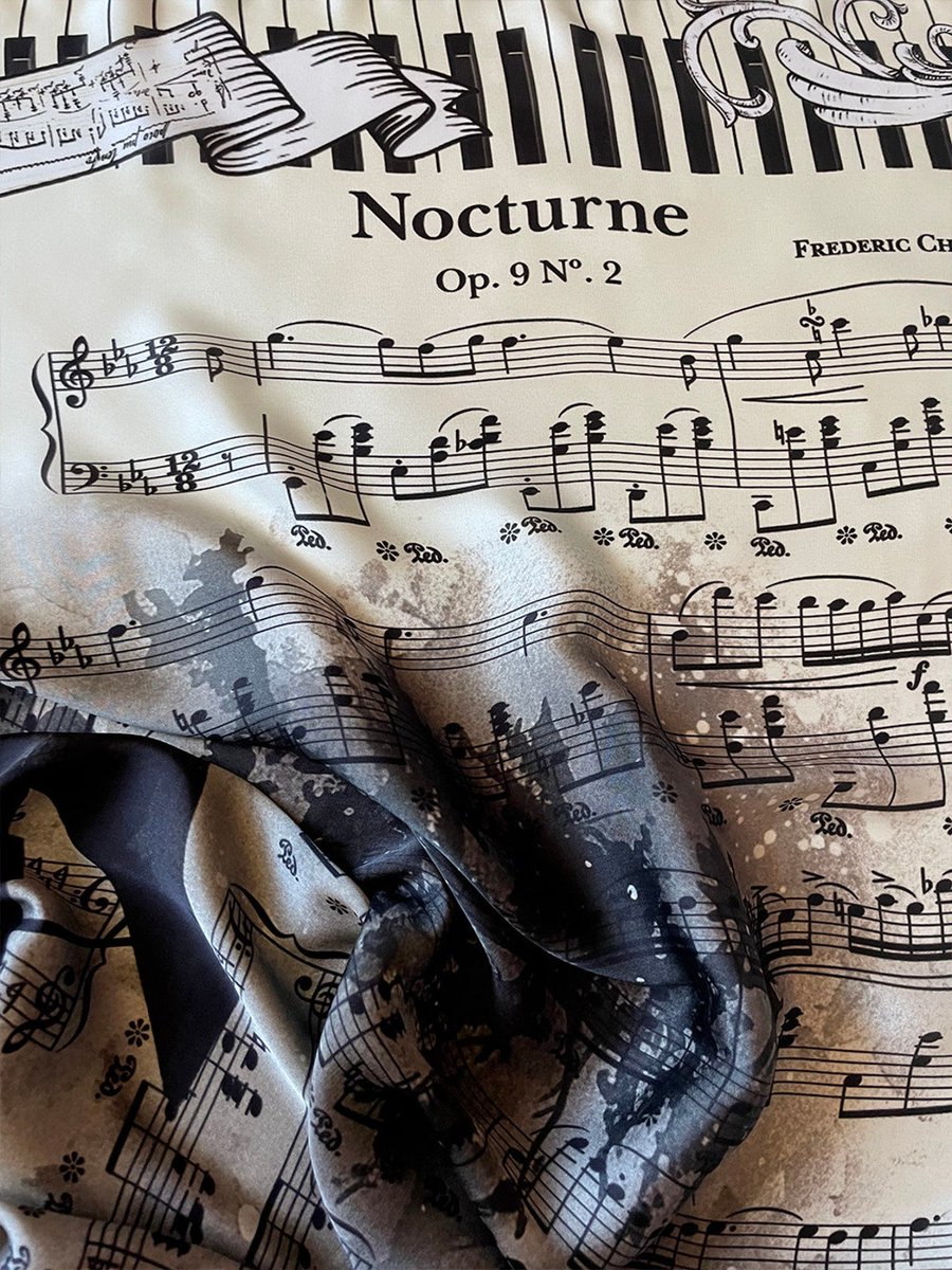 Universal_Zone's tweet photo. Square Music Scarf: Frederic Chopin Nocturne Op. 9 No. 2  https://t.co/LP9qplhjeo 
#classicalmusic #musiclover #musicscarf #sheetmusic #pianomusic #chopin #nocturne #fredericchopin #classicalcomposer #musicfashion #musicaccessory #pianolover #musicianlife #musicteacher #musicgift https://t.co/hkLlvYow4o