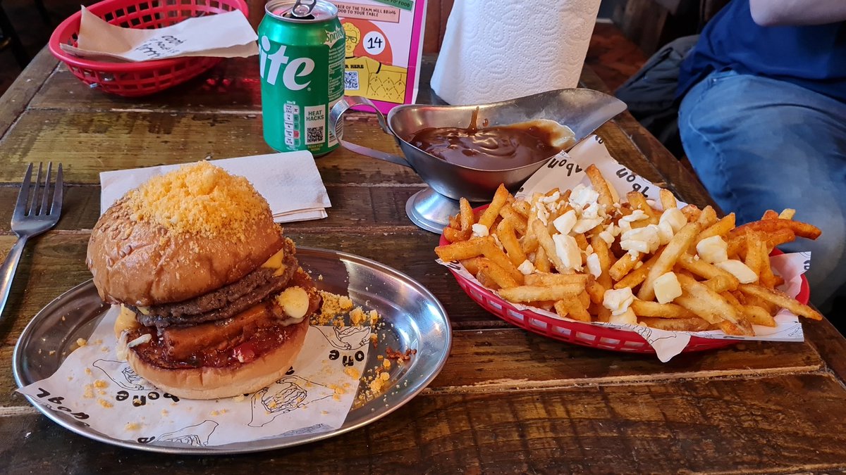 First time at <a href="/7bone_dive/">7Bone Burger Co.</a> and won't be the last. Poutine fries and the Donald Trump burger.... It is the best burger. All the other burgers are losers!