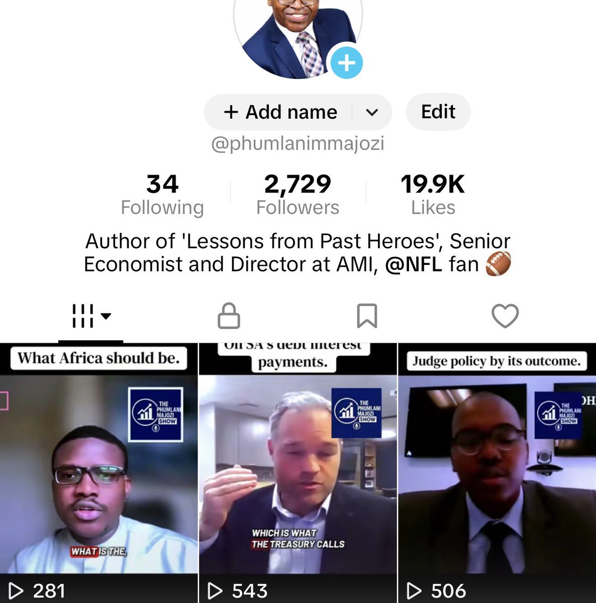 PhumlaniMMajozi's tweet image. Follow me on TikTok as I speak to fine minds on economics and politics. It’s conversations that respect your intelligence. #economy #politics #markets