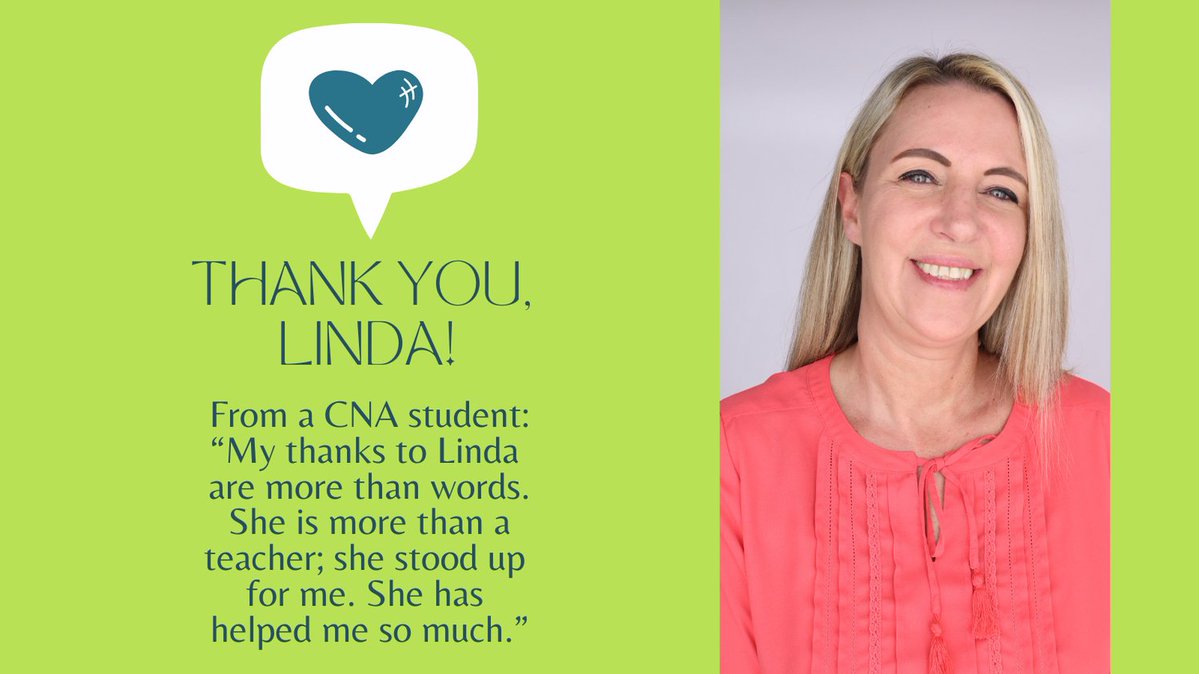 JCAE_JCCC's tweet image. It's #ThankfulThursday and this week we're sending a special shoutout from one of our ELL CNA students to Linda! The student says, "My thanks to Linda are more than words. She is more than a teacher; she stood up for me. She has helped me so much." Thank you, Linda! #AdultEd