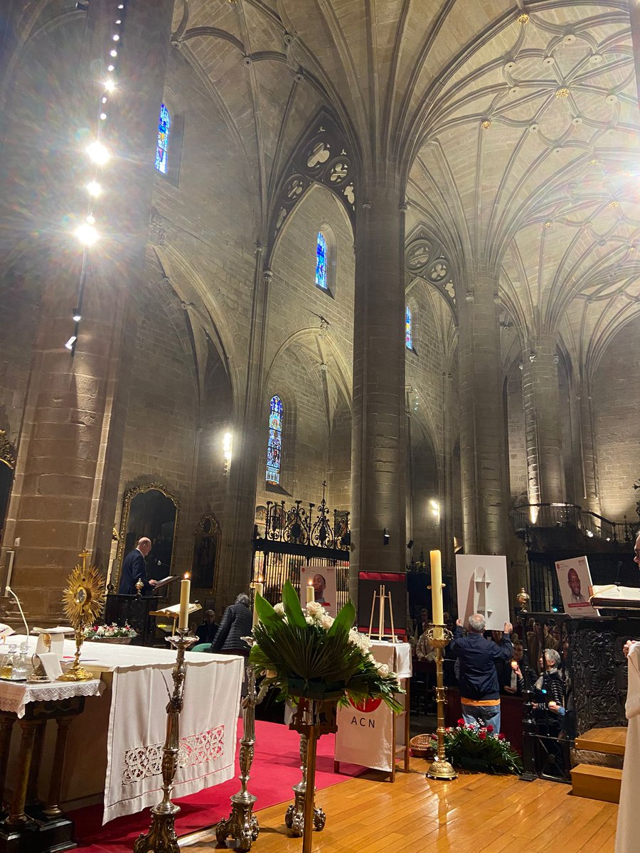 AyudaIglesNeces's tweet image. 📢Aquí algunos momentos de la vigilia "Noche de los Testigos" celebrada ayer en la Concatedral Santa María de la Redonda #Logroño

🕯️🙏Oración, música y el testimonio en vivo del padre Patrick, sacerdote de Nigeria, que contó la fe de los cristianos nigerianos que son