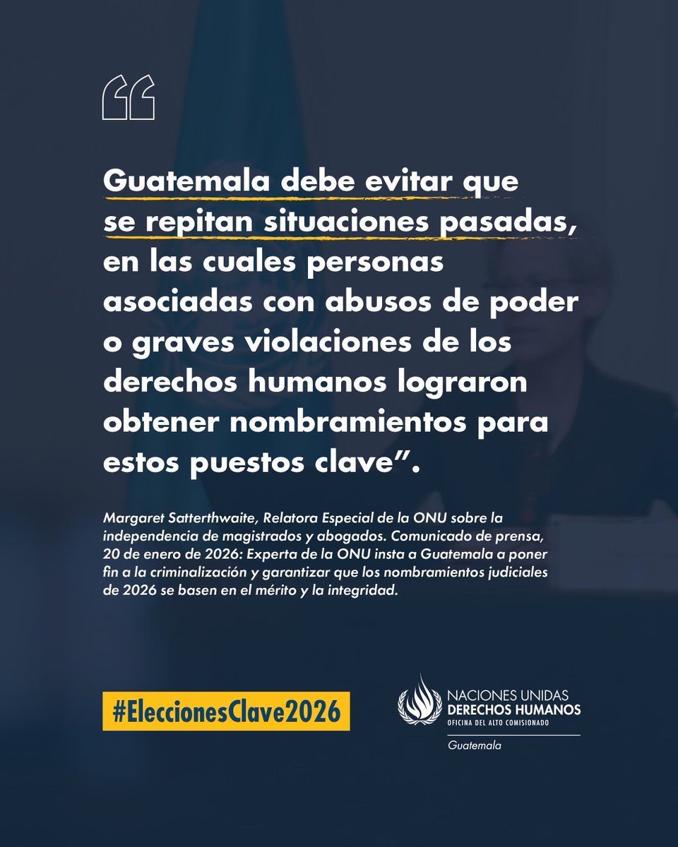 Oacnudh_GT's tweet image. 1⃣ El proceso de selección y nombramiento de #FiscalGeneral con base en los principios de transparencia, publicidad y méritos de idoneidad, capacidad y honorabilidad, es fundamental para el fortalecimiento y reformas estructurales al #MP, con base en normas y estándares de #DDHH