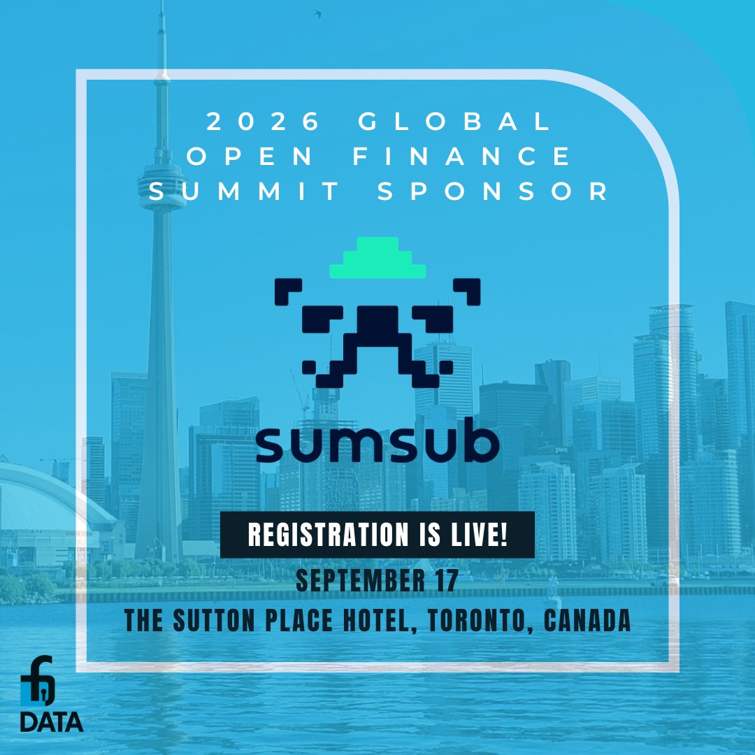 FDATAnorth's tweet image. We’re excited to announce @sumsub as a sponsor of this year’s FDATA Global Open Finance Summit! Registration is live: grab your tickets while they last.

📅 September 17, 2026 |📍 Toronto, Canada
🎟️ luma.com/FDATASummit
#OpenFinance #FintechEvents