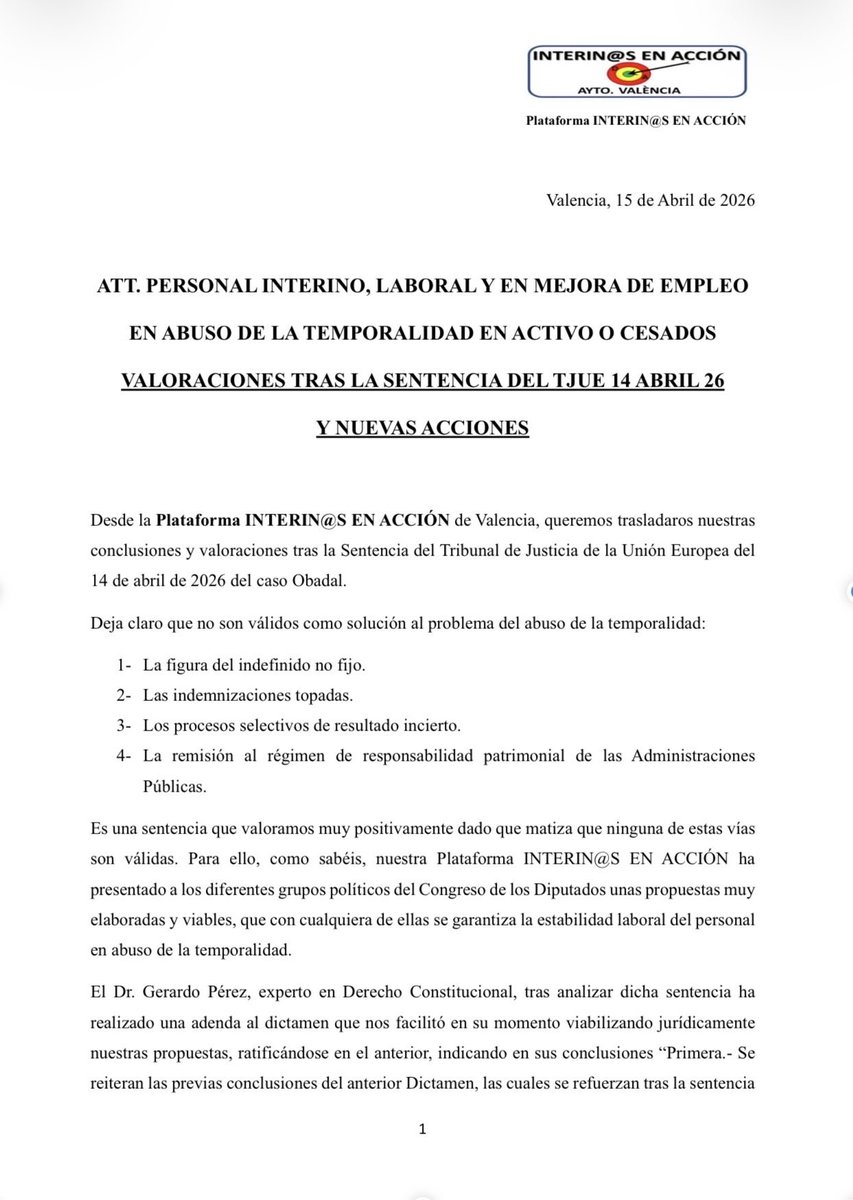 INTERACCAYTOVLC's tweet photo. VALORACIONES TRAS LA SENTENCIA DEL TJUE 14 ABRIL 26 Y NUEVAS ACCIONES 👇👇👇👇👇
El 29 de abril nos vamos de nuevo a Madrid, concentración frente al Congreso de los Diputados, esta vez con mucha más fuerza, porque ahora más que nunca la razón
está de nuestro lado.🎯🎯👇👇 https://t.co/lVOnDoRWnc